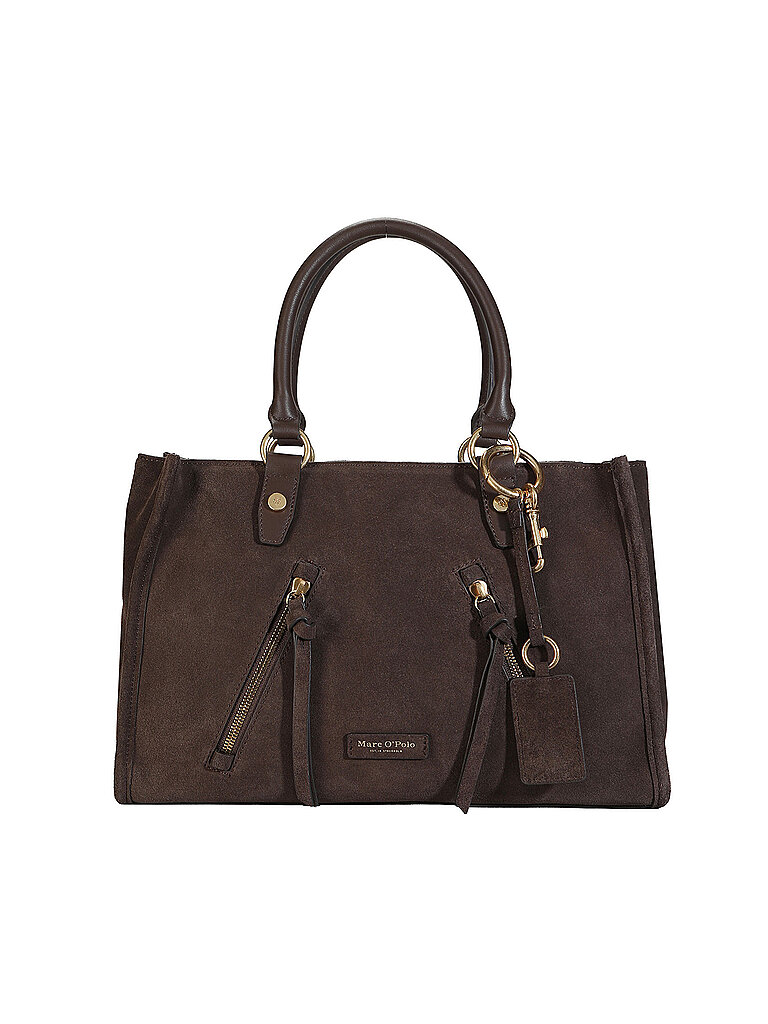 Marc O'Polo Shopper Medium Suede Leather Bag Brown 4